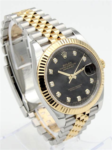 rolex two tone black dial|rolex datejust 41 black.